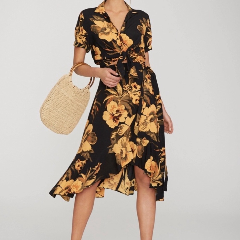 Faithfull The Brand Tramonti Floral Wrap Skirt NWOT